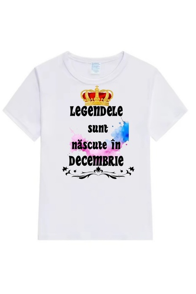 MARİ Tricou personalizat ,, Decembrie ", alb