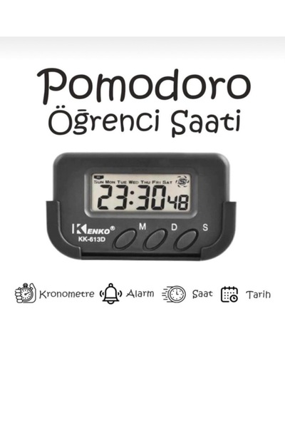 POEAKSESUAR Pomodoro Öğrenci Saati | Kronometre, Alarm, Saat ve Tarih Özellik...