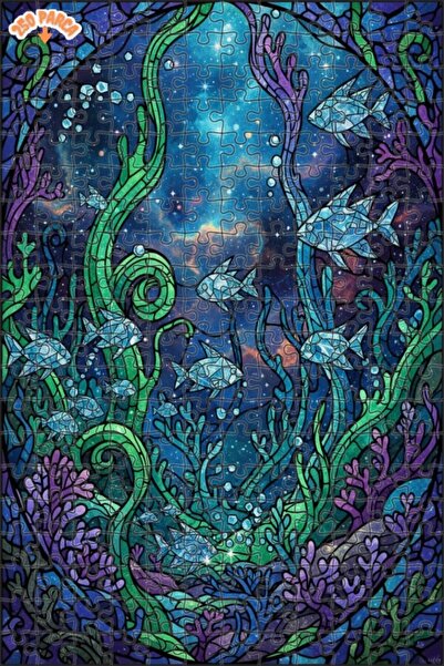 Teona Ahşap لغز خشبي فني بمظهر فسيفساء تحت البحر 250 قطعة 30x30