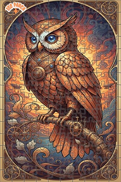 Teona Ahşap لغز خشبي بإطار مزدوج الطبقات من الفن الميكانيكي على طراز ستيمبانك...