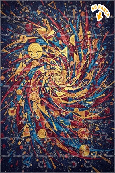 Teona Ahşap لغز خشبي بنمط هندسي بمظهر لوحة زيتية، لغز خشبي بإطار مزدوج الطبقا...