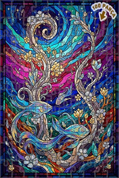 Teona Ahşap لغز خشبي بإطار مزدوج الطبقات من ماجيك أكواريوم آرت 100 قطعة 25x25