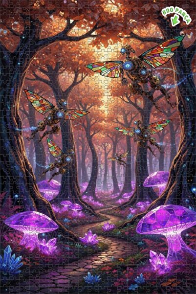 Teona Ahşap لغز خشبي ميكانيكي على شكل غابة سحرية مكون من طابقين بإطار 800 قطع...