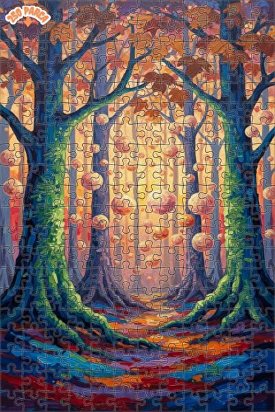 Teona Ahşap لغز خشبي مؤطر بطبقتين بمظهر لوحة زيتية لكرات الغابات الغامضة 250 ...