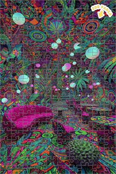 Teona Ahşap لغز خشبي بإطار ذو طابقين بمظهر لوحة زيتية بنمط الغابة السحرية 200...