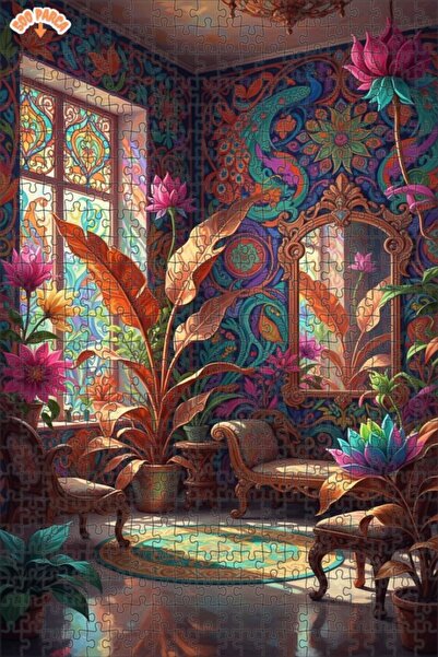 Teona Ahşap لغز خشبي بإطار مزدوج الطبقات بمظهر لوحة زيتية فنية بوهيمية 500 قط...