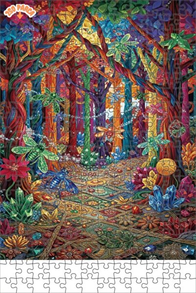 Teona Ahşap لغز الغابة الكريستالية السحرية 250 قطعة 30x30