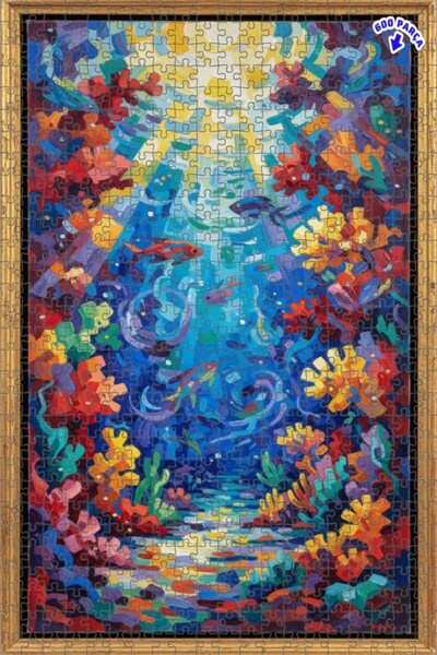 Teona Ahşap لوحة زيتية بتأثير ألوان تحت الماء 600 قطعة 50×35