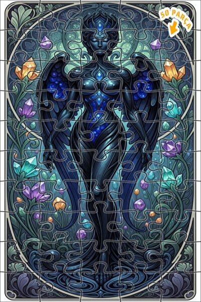 Teona Ahşap لغز خشبي بإطار مزدوج الطبقات من دارك كريستال ميلينج 50 قطعة 15x25