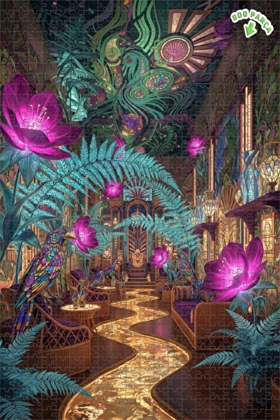 Teona Ahşap لغز خشبي مؤطر بطبقتين بتصميم فني يشبه اللوحات الزيتية لطيور الحدي...