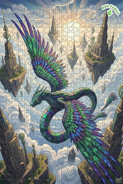 Teona Ahşap ألغاز خشبية بإطار مزدوج الطبقات بتصميم أجنحة ملونة تشبه التنين ال...