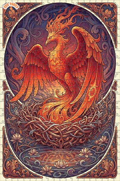 Teona Ahşap لوحة فنية أسطورية لطائر العنقاء، لغز خشبي بإطار مزدوج الطبقات، 50...