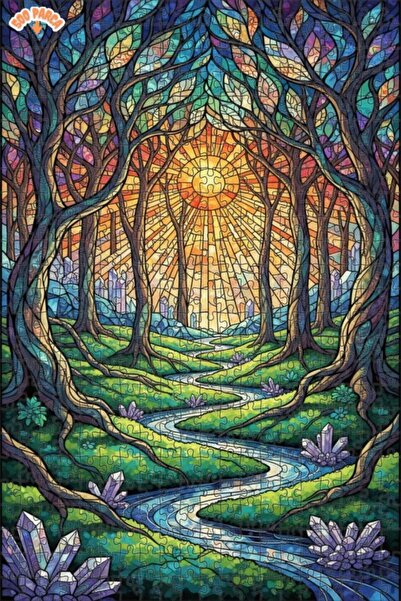 Teona Ahşap لغز خشبي على شكل غابة كريستالية 500 قطعة 50×30