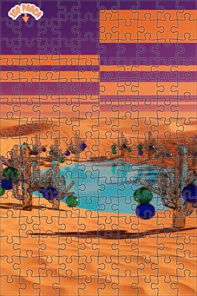 Teona Ahşap لغز خشبي بإطار مزدوج الطبقات من كريستال كاكتوس ديزرت فاهاي 150 قط...