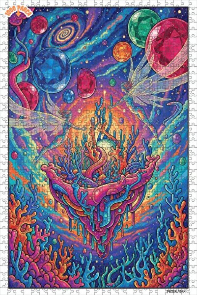 Teona Ahşap Colorful Galaxy Fairies Double Layer Framed Wooden Puzzle 1000 Pi...