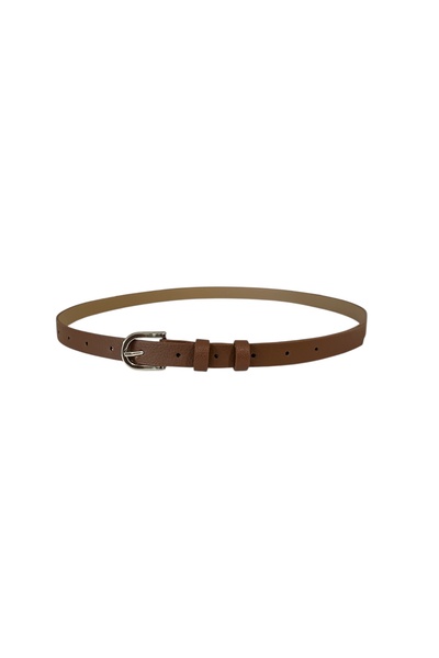 stravis Tan Belt with Silver Buckle
