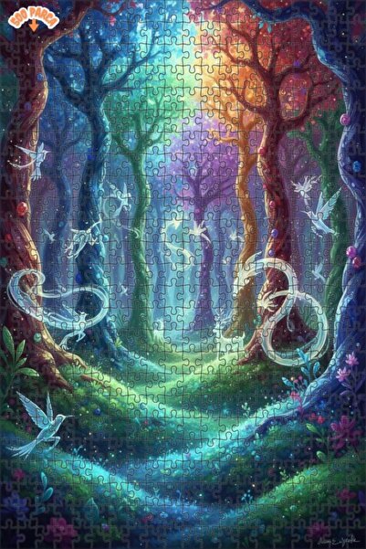 Teona Ahşap لغز خشبي مؤطر بطبقتين من ماركة Magical Forest، بتصميم الطيور المت...