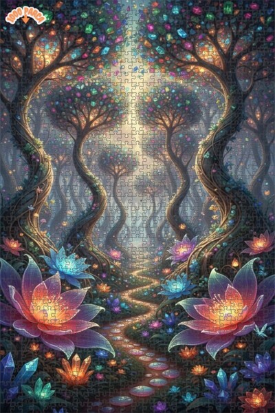 Teona Ahşap غابة الخيال، أشجار كريستالية، مظهر بالألوان المائية، 1000 قطعة، 7...