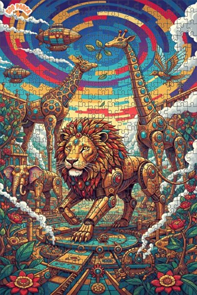 Teona Ahşap لغز خشبي بإطار مزدوج الطبقات من ستيمبانك أنيمالز كينغدوم 500 قطعة...