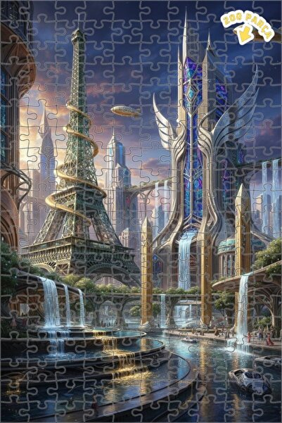 Teona Ahşap لغز خشبي بإطار مزدوج الطابق من باريس المستقبلية 200 قطعة 25x35