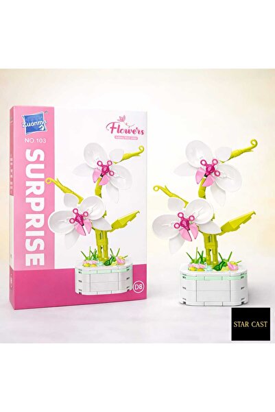 STAR CAST Purple Orchid Decorative Building Block Flower – Cobalt Flower Gift...