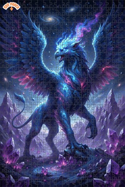 Teona Ahşap لغز خشبي بإطار مزدوج الطبقات بمظهر لوحة زيتية لمخلوق أسطوري فلكي ...