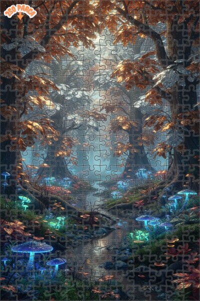 Teona Ahşap لغز خشبي مؤطر بطبقتين من سحر الغابة الغامضة 250 قطعة 30x30