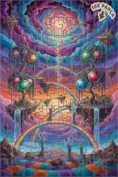 Teona Ahşap لغز خشبي مؤطر بطبقتين بمظهر لوحة زيتية لـ "أرضيات غامضة" 100 قطعة...