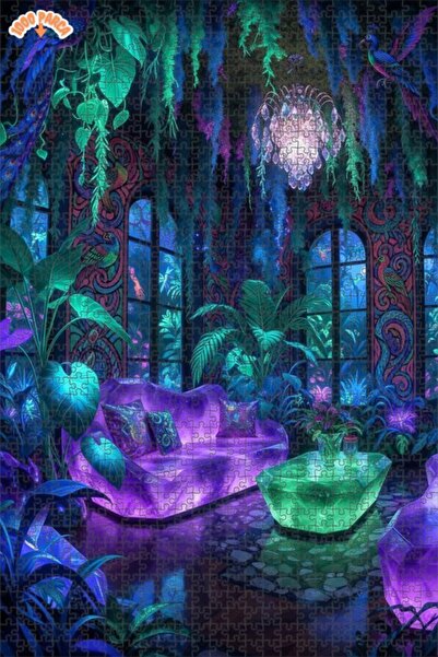 Teona Ahşap لغز خشبي بإطار مزدوج الطبقات بمظهر زيت الكريستال الغامض، 1000 قطع...