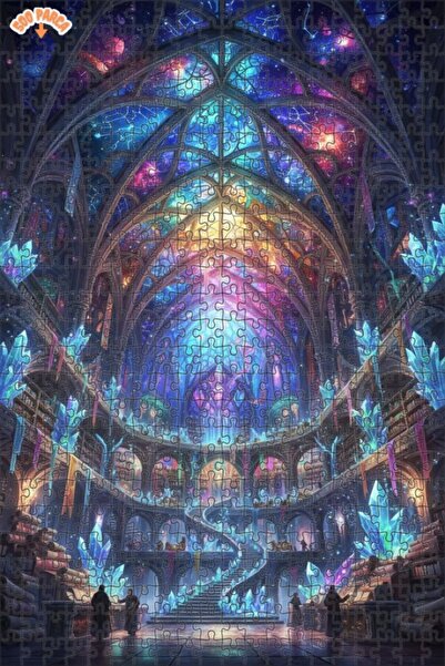 Teona Ahşap Fantastic Galaxy Library Look Double-Decker Framed Wooden Puzzle ...