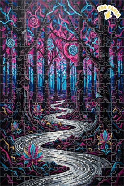 Teona Ahşap لغز خشبي بمظهر لوحة زيتية لجبل الغابة الغامضة 200 قطعة 25×35