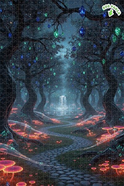 Teona Ahşap لغز خشبي بمظهر لوحة زيتية لغابة كريستالية سحرية 800 قطعة 70×50