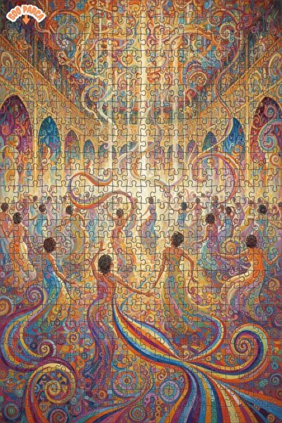 Teona Ahşap Magical Ballroom Oil Painting Look Wooden Puzzle 500 Pieces 50X30