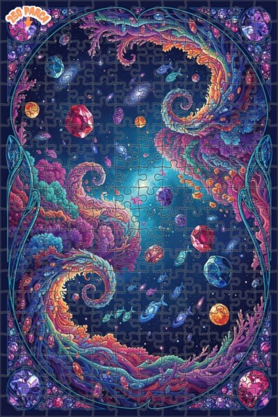 Teona Ahşap لغز خشبي بإطار مزدوج الطبقات بمظهر لوحة زيتية لـ "أحجار البحر الف...