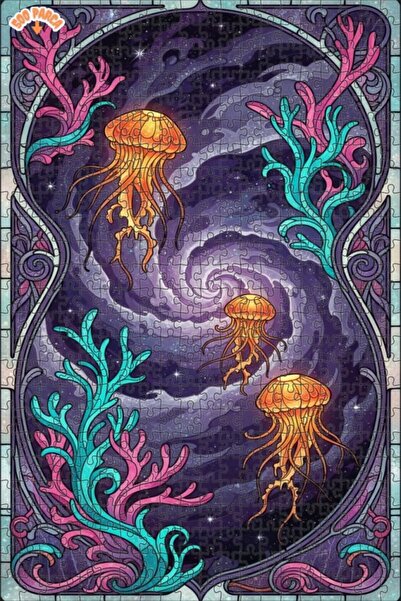 Teona Ahşap لغز خشبي فني على شكل قنديل البحر 500 قطعة 50×30