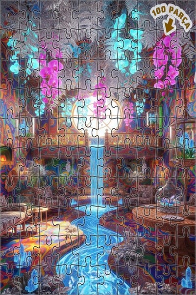 Teona Ahşap لغز خشبي مؤطر بطبقتين بمظهر لوحة زيتية لغرفة الشلال السحرية 100 ق...