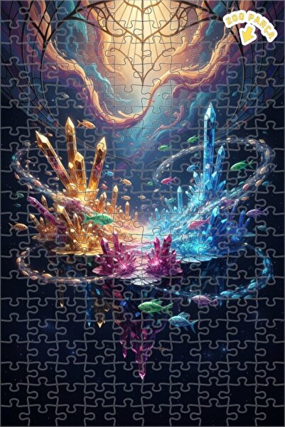 Teona Ahşap لوحة زيتية لبحار الكريستال والأسماك الطائرة، لغز خشبي بإطار مزدوج...