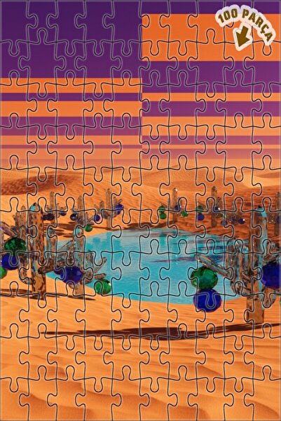 Teona Ahşap لغز خشبي بإطار مزدوج الطبقات من كريستال كاكتوس ديزرت فاهاز 100 قط...