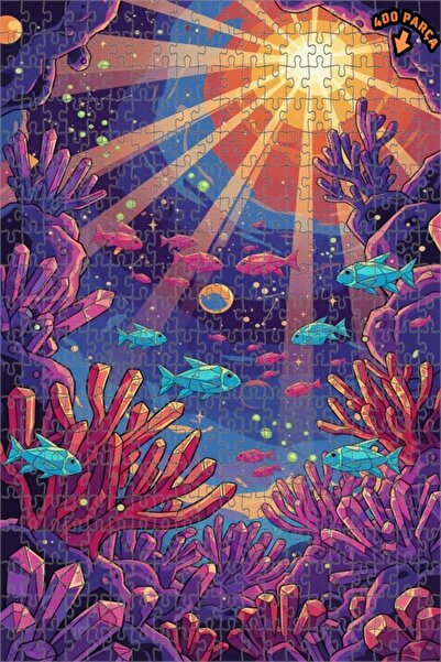 Teona Ahşap لوحة زيتية سحرية لعالم الكريستال تحت البحر، لغز خشبي بإطار مزدوج ...