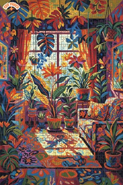 Teona Ahşap لغز خشبي مؤطر بطبقتين بمظهر لوحة زيتية، بتصميم حديقة فنية حية على...