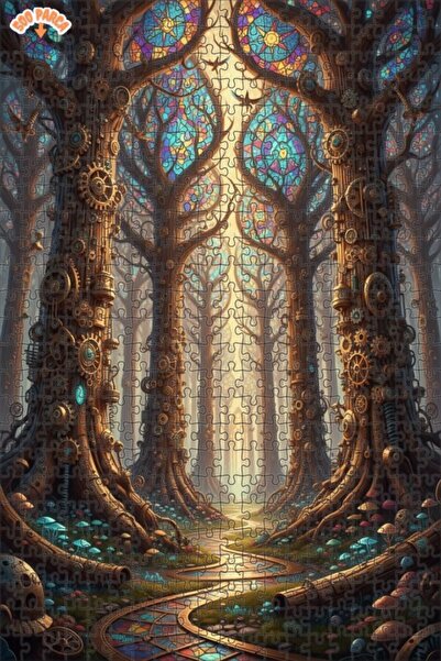 Teona Ahşap لغز خشبي بمظهر لوحة زيتية يصور غابات البخار الغامضة، 500 قطعة، 50...