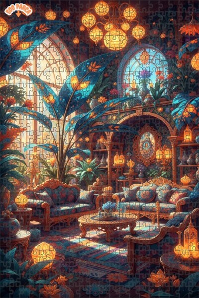 Teona Ahşap لغز خشبي مؤطر بطبقتين بمظهر لوحة زيتية لقاعة الحديقة الغامضة 500 ...