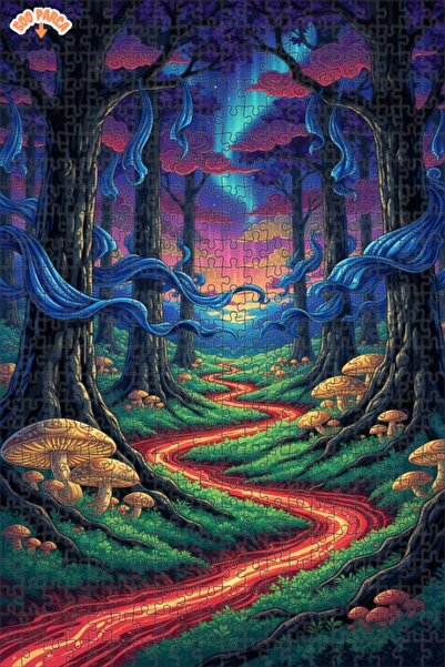 Teona Ahşap لغز خشبي مؤطر بطبقتين من ماركة ماجيكال فورست ريفر 500 قطعة 50x30