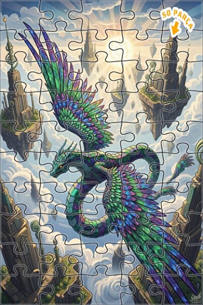 Teona Ahşap ألغاز خشبية بإطار مزدوج الطبقات بتصميم أجنحة ملونة تشبه التنين ال...