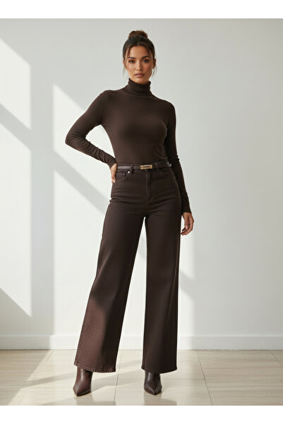 VETTA Ekstra Likralı Wide Leg Kalıp Denim Pantolon