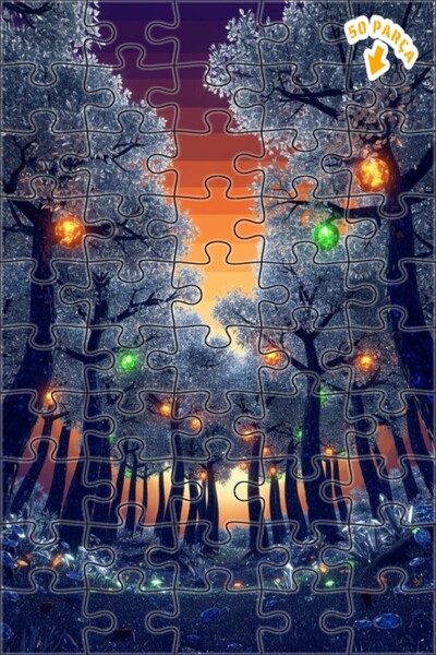 Teona Ahşap أضواء الغابة الغامضة، لغز خشبي بإطار مزدوج الطبقات بمظهر لوحة زيت...