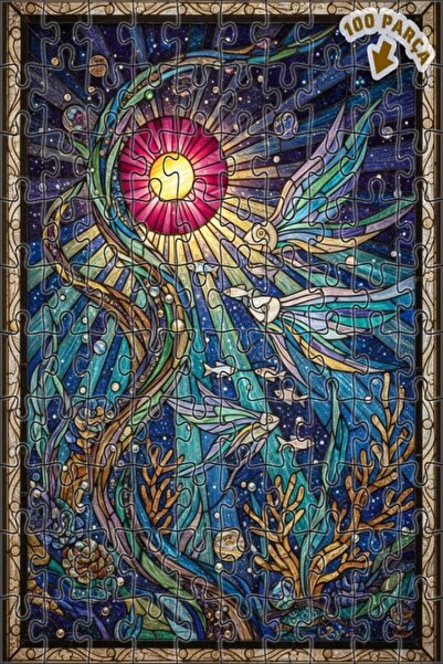 Teona Ahşap لغز خشبي فني بمظهر لوحة زيتية لوجودات تحت البحر السحرية 100 قطعة ...