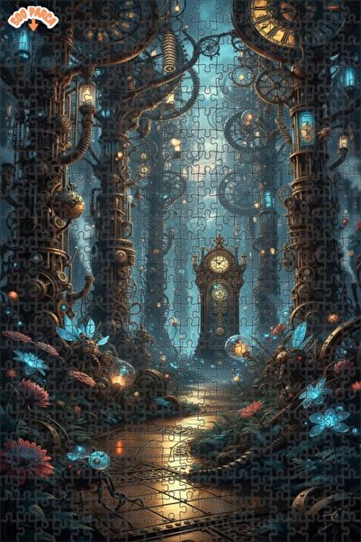 Teona Ahşap لغز خشبي مؤطر من طابقين بتصميم ملون على طراز ستيمبانك من مجموعة ح...