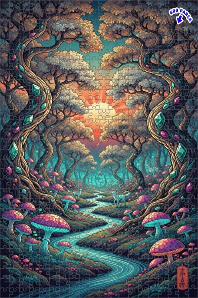 Teona Ahşap لغز خشبي مؤطر بطبقتين من الأشجار الكريستالية في الغابة السحرية 60...