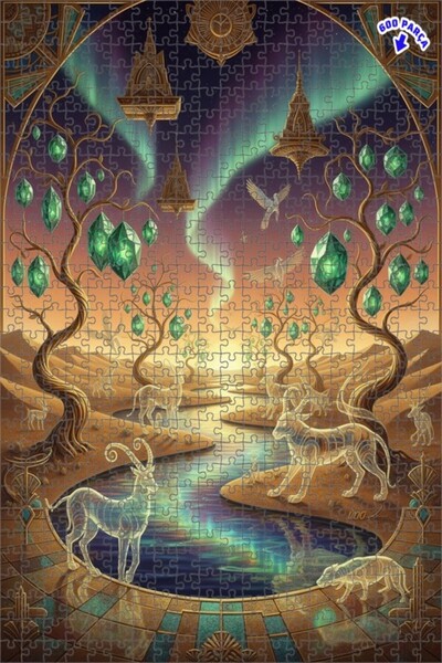 Teona Ahşap لغز خشبي مؤطر بطبقتين من أشجار الياقوت السحرية 600 قطعة 50x35